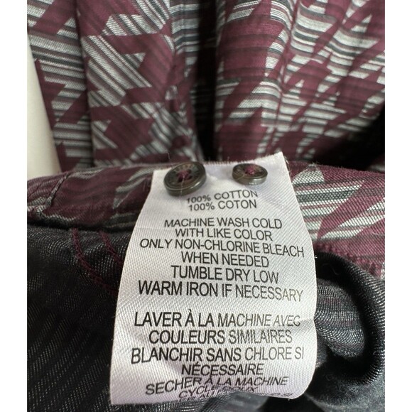 Ben Sherman Mens Stretch Paisley Button-Up Shirt Size XL Black Maroon LS Classic - Picture 8 of 8